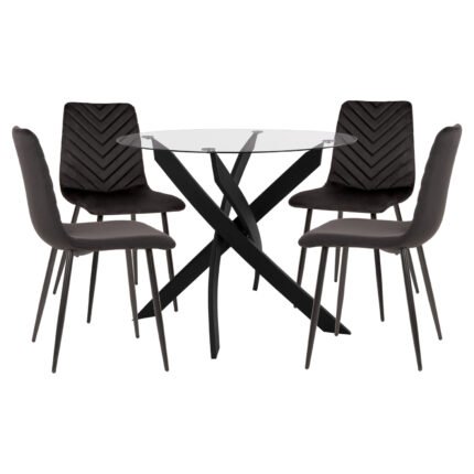 Αγόρασε ΣΕΤ ΤΡΑΠΕΖΑΡΙΑΣ ΕΣ.ΧΩΡΟΥ 5ΤΜΧ JAFARU HM11073 ΜΕΤΑΛΛΟ--ΒΕΛΟΥΔΟ ΣΕ ΜΑΥΡΟ σε μοναδική τιμή στο clickforshop.gr