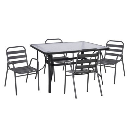 Αγόρασε ΣΕΤ ΤΡΑΠΕΖΑΡΙΑΣ ΕΞ.ΧΩΡΟΥ 5ΤΜΧ PRELUDE HM21032 ΓΚΡΙ ΜΕΤΑΛΛΟ & ΑΛΟΥΜΙΝΙΟ σε μοναδική τιμή στο clickforshop.gr