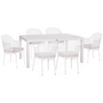 ΣΕΤ ΤΡΑΠΕΖΑΡΙΑΣ ΕΞ.ΧΩΡΟΥ KRUM HM21147 ΤΡΑΠΕΖΙ ΜΕ 6 ΠΟΛΥΘΡΟΝΕΣ--ΛΕΥΚΟ ΑΛΟΥΜΙΝΙΟ - Image 2