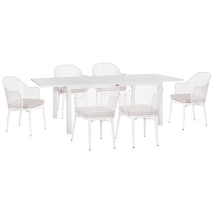 Αγόρασε ΣΕΤ ΤΡΑΠΕΖΑΡΙΑΣ ΕΞ.ΧΩΡΟΥ KRUM HM21147 ΤΡΑΠΕΖΙ ΜΕ 6 ΠΟΛΥΘΡΟΝΕΣ--ΛΕΥΚΟ ΑΛΟΥΜΙΝΙΟ σε μοναδική τιμή στο clickforshop.gr