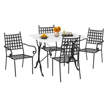 Αγόρασε ΣΕΤ ΤΡΑΠΕΖΑΡΙΑΣ ΕΞΩΤΕΡΙΚΟΥ ΧΩΡΟΥ 5ΤΜΧ HM11874 ΜΕΤΑΛΛΟ-ΜΑΝΤΕΜΙ-ΛΕΥΚΟ ΜΑΡΜΑΡΟ σε μοναδική τιμή στο clickforshop.gr