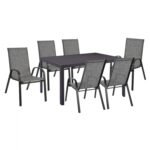 Αγόρασε ΣΕΤ ΤΡΑΠΕΖΑΡΙΑΣ 7 ΤΜΧ ΤΡΑΠΕΖΙ ΓΚΡΙ 150X90 ΚΑΙ ΠΟΛΥΘΡΟΝΑ TEXTLINE ΓΚΡΙ HM11520.01 σε μοναδική τιμή στο clickforshop.gr