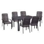 Αγόρασε ΣΕΤ ΤΡΑΠΕΖΑΡΙΑΣ 7 ΤΜΧ ΤΡΑΠΕΖΙ ΓΚΡΙ 150X90 ΚΑΙ ΠΟΛΥΘΡΟΝΑ ΜΕ ΜΑΞΙΛΑΡΙ ΓΚΡΙ HM11521.01 σε μοναδική τιμή στο clickforshop.gr