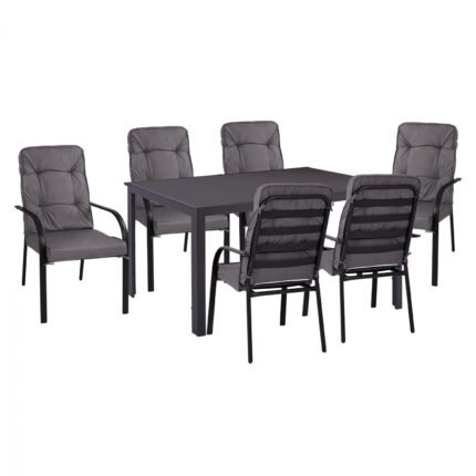 Αγόρασε ΣΕΤ ΤΡΑΠΕΖΑΡΙΑΣ 7 ΤΜΧ ΤΡΑΠΕΖΙ ΓΚΡΙ 150X90 ΚΑΙ ΠΟΛΥΘΡΟΝΑ ΜΕ ΜΑΞΙΛΑΡΙ ΓΚΡΙ HM11521.01 σε μοναδική τιμή στο clickforshop.gr