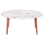 ΣΕΤ ΤΡΑΠΕΖΙ ΣΑΛΟΝΙΟΥ & 3 ΒΟΗΘ.ΤΡΑΠΕΖΙΑ VITAL HM18180.03 ΜΕΛΑΜΙΝΗ ΛΕΥΚΟ ΜΑΡΜΑΡΟ-ΚΑΡΥΔΙ ΠΟΔΙΑ - Image 6