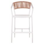 ΣΚΑΜΠΟ ΑΛΟΥΜΙΝΙΟΥ MIRI HM5892.12 ΜΕΣΑΙΟΥ ΥΨΟΥΣ RATTAN & TEXTLINE ΛΕΥΚΟ ΜΠΕΖ 55x56,5x99Y - Image 3