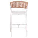 ΣΚΑΜΠΟ ΑΛΟΥΜΙΝΙΟΥ MIRI HM5892.12 ΜΕΣΑΙΟΥ ΥΨΟΥΣ RATTAN & TEXTLINE ΛΕΥΚΟ ΜΠΕΖ 55x56,5x99Y - Image 6