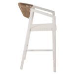 ΣΚΑΜΠΟ ΑΛΟΥΜΙΝΙΟΥ MIRI ΛΕΥΚΟ HM5892.32 ΜΕΣ. ΥΨΟΥΣ-ΜE RATTAN & TEXTILENE 57x57x99,5Yεκ. - Image 3