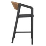 ΣΚΑΜΠΟ ΑΛΟΥΜΙΝΙΟΥ ΜΕ ΜΠΡΑΤΣΑ ΑΝΘΡΑΚΙ PE RATTAN TEXTLINE 56x58x105Y εκ.HM5892.01 - Image 4