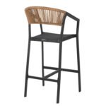 ΣΚΑΜΠΟ ΑΛΟΥΜΙΝΙΟΥ ΜΕ ΜΠΡΑΤΣΑ ΑΝΘΡΑΚΙ PE RATTAN TEXTLINE 56x58x105Y εκ.HM5892.01 - Image 5