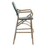 ΣΚΑΜΠΟ ΑΛΟΥΜΙΝΙΟΥ BAMBOO LOOK ΜΕ WICKER ΠΡΑΣΙΝΟ ΛΕΥΚΟ HM5794.01 56x60x126 εκ. - Image 4