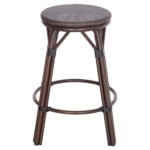 ΣΚΑΜΠΟ ΑΛΟΥΜΙΝΙΟΥ ΜΕΣ.ΥΨΟΥΣ CHINO HM6286.01 BAMBOO LOOK & TEXTILENE ΚΑΦΕ 43x43x65Υεκ - Image 3