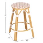 ΣΚΑΜΠΟ ΑΛΟΥΜΙΝΙΟΥ ΜΕΣ.ΥΨΟΥΣ CHINO HM6286.04 BAMBOO LOOK ΦΥΣΙΚΟ & TEXTILENE 43x43x65Υεκ - Image 2