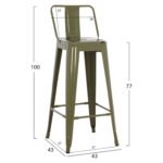 ΣΚΑΜΠΟ BAR ΜΕΤΑΛΛΙΚΟ MELITA ME ΠΛΑΤΗ ΣΕ DARK OLIVE GREEN HM8643.03 43Χ43Χ100εκ. - Image 2