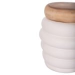 ΣΚΑΜΠΟ PUFFAT HM18172.02 FIBER CEMENT ΛΕΥΚΟ- ΞΥΛΟ TEAK TOP Φ45x46Υεκ. - Image 3