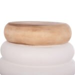 ΣΚΑΜΠΟ PUFFAT HM18172.02 FIBER CEMENT ΛΕΥΚΟ- ΞΥΛΟ TEAK TOP Φ45x46Υεκ. - Image 4