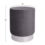 ΣΚΑΜΠΟ LEVY ΓΚΡΙ ΒΕΛΟΥΔΟ ΜΕ ΑΣΗΜΕΝΙΑ ΒΑΣΗ HM8408.01 Φ35x43Υ εκ. - Image 2