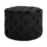 Αγόρασε ΣΚΑΜΠΟ KASSIE ΜΑΥΡΟ ΒΕΛΟΥΔΟ ΤΥΠΟΥ CHESTERFIELD HM8406.04 Φ60x43Υ εκ. σε μοναδική τιμή στο clickforshop.gr