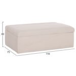 ΣΚΑΜΠΟ ΜΕ ΑΝΑΔΙΠΛΟΥΜΕΝΟ ΡΑΝΤΖΟ & ΣΤΡΩΜΑ INGE HM3343.42 ΜΠΕΖ ΚΟΤΛΕ ΥΦΑΣΜΑ 118x74x42Υ - Image 2