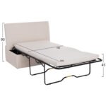 ΣΚΑΜΠΟ ΜΕ ΑΝΑΔΙΠΛΟΥΜΕΝΟ ΡΑΝΤΖΟ & ΣΤΡΩΜΑ INGE HM3343.42 ΜΠΕΖ ΚΟΤΛΕ ΥΦΑΣΜΑ 118x74x42Υ - Image 3