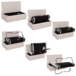 ΣΚΑΜΠΟ ΜΕ ΑΝΑΔΙΠΛΟΥΜΕΝΟ ΡΑΝΤΖΟ & ΣΤΡΩΜΑ INGE HM3343.42 ΜΠΕΖ ΚΟΤΛΕ ΥΦΑΣΜΑ 118x74x42Υ - Image 4