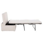 ΣΚΑΜΠΟ ΜΕ ΑΝΑΔΙΠΛΟΥΜΕΝΟ ΡΑΝΤΖΟ & ΣΤΡΩΜΑ INGE HM3343.42 ΜΠΕΖ ΚΟΤΛΕ ΥΦΑΣΜΑ 118x74x42Υ - Image 5