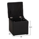 ΣΚΑΜΠΩ ΜΕ ΑΠΟΘΗΚΕΥΤΙΚΟ ΧΩΡΟ PU ΜΑΥΡΟ CUBE HM224.01 38x38x36.5Υεκ. - Image 2