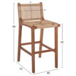 ΣΚΑΜΠΟ ΜΕ ΠΛΑΤΗ ΑΠΟ ΞΥΛΟ ΤΕΑΚ ΚΑΡΥΔΙ ΜΕ ΣΧΟΙΝΙ ΜΠΕΖ HM9381.01 40X53X89Υεκ. - Image 2