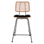 ΣΚΑΜΠΟ ΜΕΣΑΙΟΥ ΥΨΟΥΣ ALLEGRA HM5644 ΜΕΤΑΛΛΙΚΟ ΜΕ WICKER ΣΕ ΜΠΕΖ ΑΠΟΧΡΩΣΗ 55x56x107 εκ. - Image 3