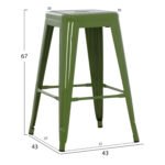 ΣΚΑΜΠΟ ΜΕΣΑΙΟΥ ΥΨΟΥΣ ΜΕΤΑΛΛΙΚΟ HM8573.13 MELITA ΣΕ LIGHT OLIVE GREEN 43x43x67Yεκ. - Image 2