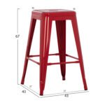 ΣΚΑΜΠΟ ΜΕΣΑΙΟΥ ΥΨΟΥΣ ΜΕΤΑΛΛΙΚΟ MELITA-PRO HM8573.44 ΚΟΚΚΙΝΟ 43x43x67Υεκ. - Image 2