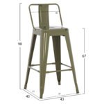 ΣΚΑΜΠΟ ΜΕΣΑΙΟΥ ΥΨΟΥΣ ΜΕΤΑΛΛΙΚΟ MELITA ΣΕ DARK OLIVE GREEN HM8574.03 42x42x98 cm. - Image 2
