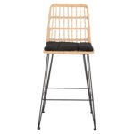 ΣΚΑΜΠΟ ΜΕΣ.ΥΨΟΥΣ ALLEGRA HM5643.11 ΜΕΤΑΛΛΟ&ΜΑΞΙΛΑΡΙ ΜΑΥΡΟ-WICKER ΜΠΕΖ 50x55x103Υεκ. - Image 3