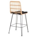 ΣΚΑΜΠΟ ΜΕΣ.ΥΨΟΥΣ ALLEGRA HM5643.11 ΜΕΤΑΛΛΟ&ΜΑΞΙΛΑΡΙ ΜΑΥΡΟ-WICKER ΜΠΕΖ 50x55x103Υεκ. - Image 5
