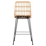 ΣΚΑΜΠΟ ΜΕΣ.ΥΨΟΥΣ ALLEGRA HM5643.11 ΜΕΤΑΛΛΟ&ΜΑΞΙΛΑΡΙ ΜΑΥΡΟ-WICKER ΜΠΕΖ 50x55x103Υεκ. - Image 6