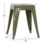 ΣΚΑΜΠΟ ΜΕΤΑΛΛΙΚΟ MELITA HM0096.43 ΣΕ DARK OLIVE ΧΡΩΜΑ 37x37x45Υεκ. - Image 2