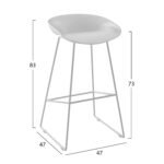 ΣΚΑΜΠΟ ΜΕΤΑΛΛΙΚΟ NAILA HM8450.01 ΜΕ ΚΑΘΙΣΜΑ PP ΛΕΥΚΟ 47x47x83 εκ. - Image 2