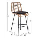 ΣΚΑΜΠΟ ΜΕΤΑΛΛΙΚΟ EDDIE ΜΕ ΜΑΞΙΛΑΡΙ HM5708 ΜΕ WICKER ΜΠΕΖ 45Χ46.5Χ115Υ εκ. - Image 2