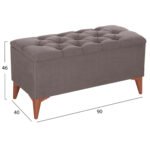 ΣΚΑΜΠΟ ΜΠΑΟΥΛΟ STROL HM9261.01 ΚΑΠΙΤΟΝΕ ΜΕ ΓΚΡΙ ΥΦΑΣΜΑ 90x40x46Yεκ. - Image 2