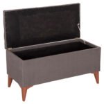 ΣΚΑΜΠΟ ΜΠΑΟΥΛΟ STROL HM9261.01 ΚΑΠΙΤΟΝΕ ΜΕ ΓΚΡΙ ΥΦΑΣΜΑ 90x40x46Yεκ. - Image 5