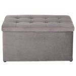 ΣΚΑΜΠΟ-ΜΠΑΟΥΛΟ ΜΕ ΑΠΟΘΗΚΕΥΤΙΚΟ ΧΩΡΟ PUNK HM279.11 ΓΚΡΙ ΒΕΛΟΥΔΟ 90x50x50Υεκ. - Image 3