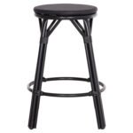 ΣΚΑΜΠΟ ΜΠΑΡ ΑΛΟΥΜΙΝΙΟΥ ΜΕΣΑΙΟΥ ΥΨΟΥΣ CHINO HM6286.02 BAMBOO LOOK & TEXTILENE ΜΑΥΡΟ 43x43x65Υεκ - Image 3