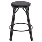 ΣΚΑΜΠΟ ΜΠΑΡ ΑΛΟΥΜΙΝΙΟΥ ΜΕΣΑΙΟΥ ΥΨΟΥΣ CHINO HM6286.02 BAMBOO LOOK & TEXTILENE ΜΑΥΡΟ 43x43x65Υεκ - Image 4