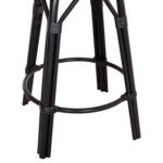 ΣΚΑΜΠΟ ΜΠΑΡ ΑΛΟΥΜΙΝΙΟΥ ΜΕΣΑΙΟΥ ΥΨΟΥΣ CHINO HM6286.02 BAMBOO LOOK & TEXTILENE ΜΑΥΡΟ 43x43x65Υεκ - Image 6