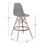 ΣΚΑΜΠΟ ΜΠΑΡ RENATA HM0173.10 ΓΚΡΙ 58x56x107Υ εκ. - Image 2