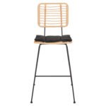 ΣΚΑΜΠΟ ΜΠΑΡ ALLEGRA HM5455.11 ΜΕΤΑΛΛΟ&ΜΑΞΙΛΑΡΙ ΜΑΥΡΟ-WICKER ΜΠΕΖ 56x59x116,5Υεκ. - Image 3