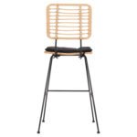 ΣΚΑΜΠΟ ΜΠΑΡ ALLEGRA HM5455.11 ΜΕΤΑΛΛΟ&ΜΑΞΙΛΑΡΙ ΜΑΥΡΟ-WICKER ΜΠΕΖ 56x59x116,5Υεκ. - Image 6