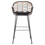 ΣΚΑΜΠΟ ΜΠΑΡ ALLEGRA HM5690.11 ΜΕΤΑΛΛΟ&ΜΑΞΙΛΑΡΙ ΜΑΥΡΟ-WICKER ΜΠΕΖ 55x54x108Υεκ. - Image 3