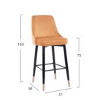 ΣΚΑΜΠΟ ΜΠΑΡ SERENITY HM8519.09 ΒΕΛΟΥΔΟ ΧΡΥΣΟ ΜΕ ΜΕΤΑΛΛΙΚΟ ΣΚΕΛΕΤΟ 51Χ58Χ110Υ εκ. - Image 2