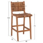 ΣΚΑΜΠΟ ΜΠΑΡ WALTER HM9841 ΞΥΛO TEAK ΣΕ ΦΥΣΙΚΟ-ΨΑΘΑ 46x55x105Υ εκ. - Image 2